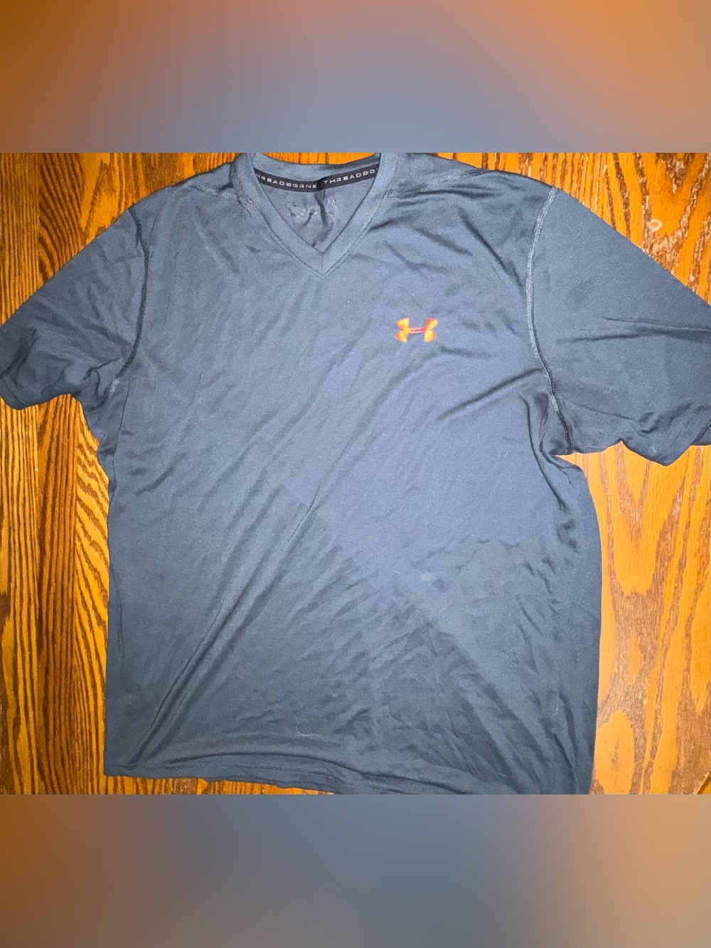 Under Armour Threadborne Men’s Black V-Neck Performance Athletic Shirt